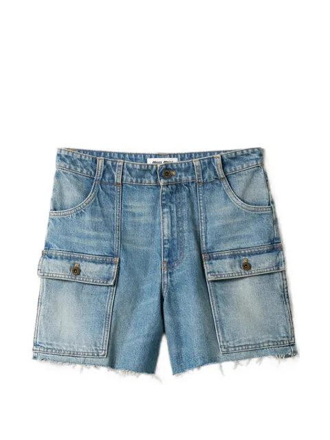 Miu Miu washed patch-pocket denim shorts 