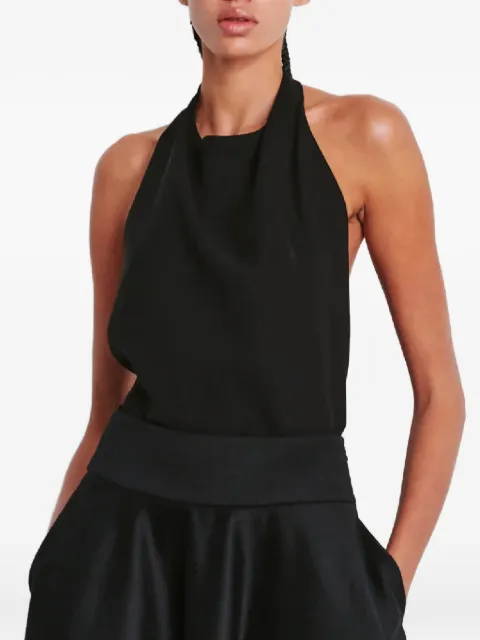 WARDROBE.NYC halter ruched silk blouse