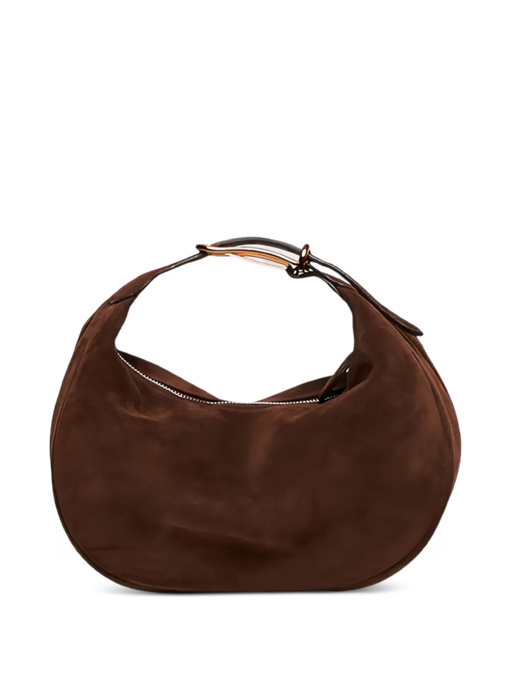Liffner Moon zipped calf leather tote bag - Marrone
