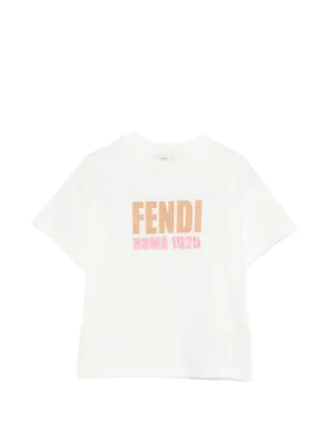 FENDI フェンディ　kids Tシャツ Fendi Kids 1925 Roma Logo T-shirt | White | FARFETCH