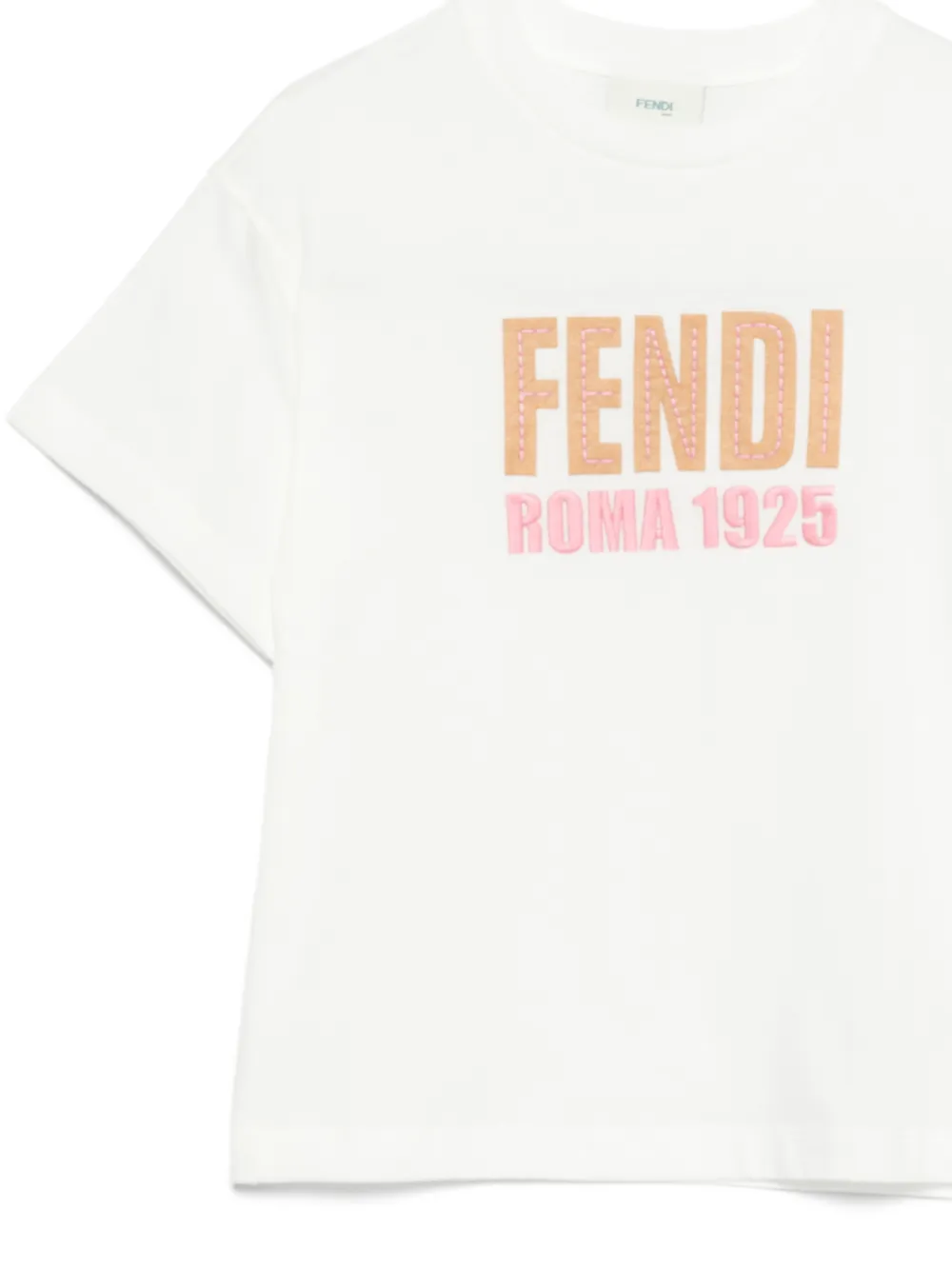Fendi Kids 1925 Roma T-shirt met logo Wit