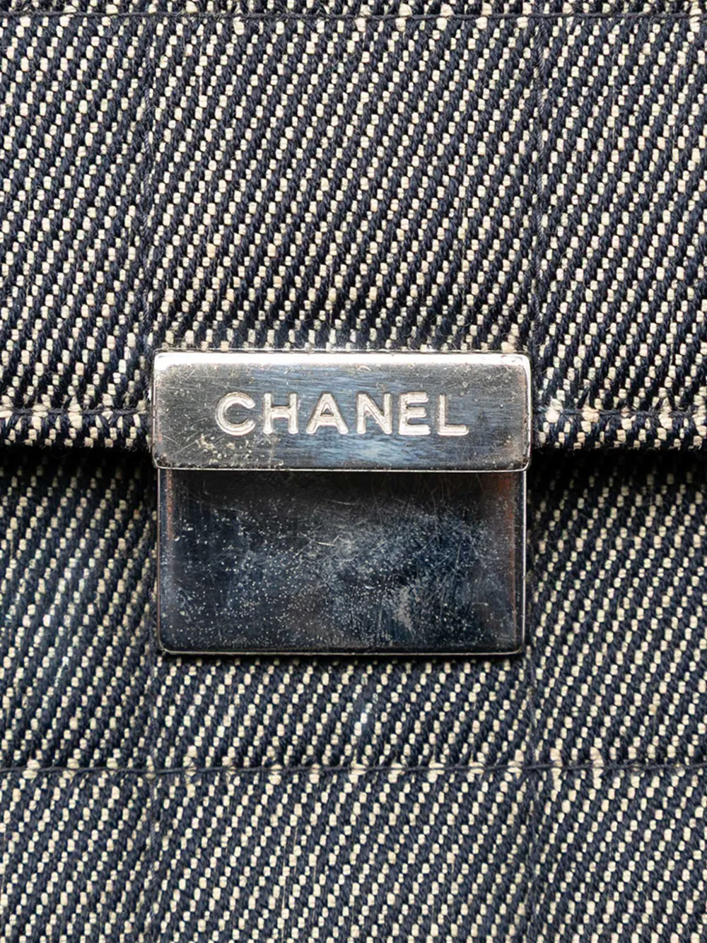 2002-2003 Cc Choco Bar Denim Chain Flap Shoulder Bag