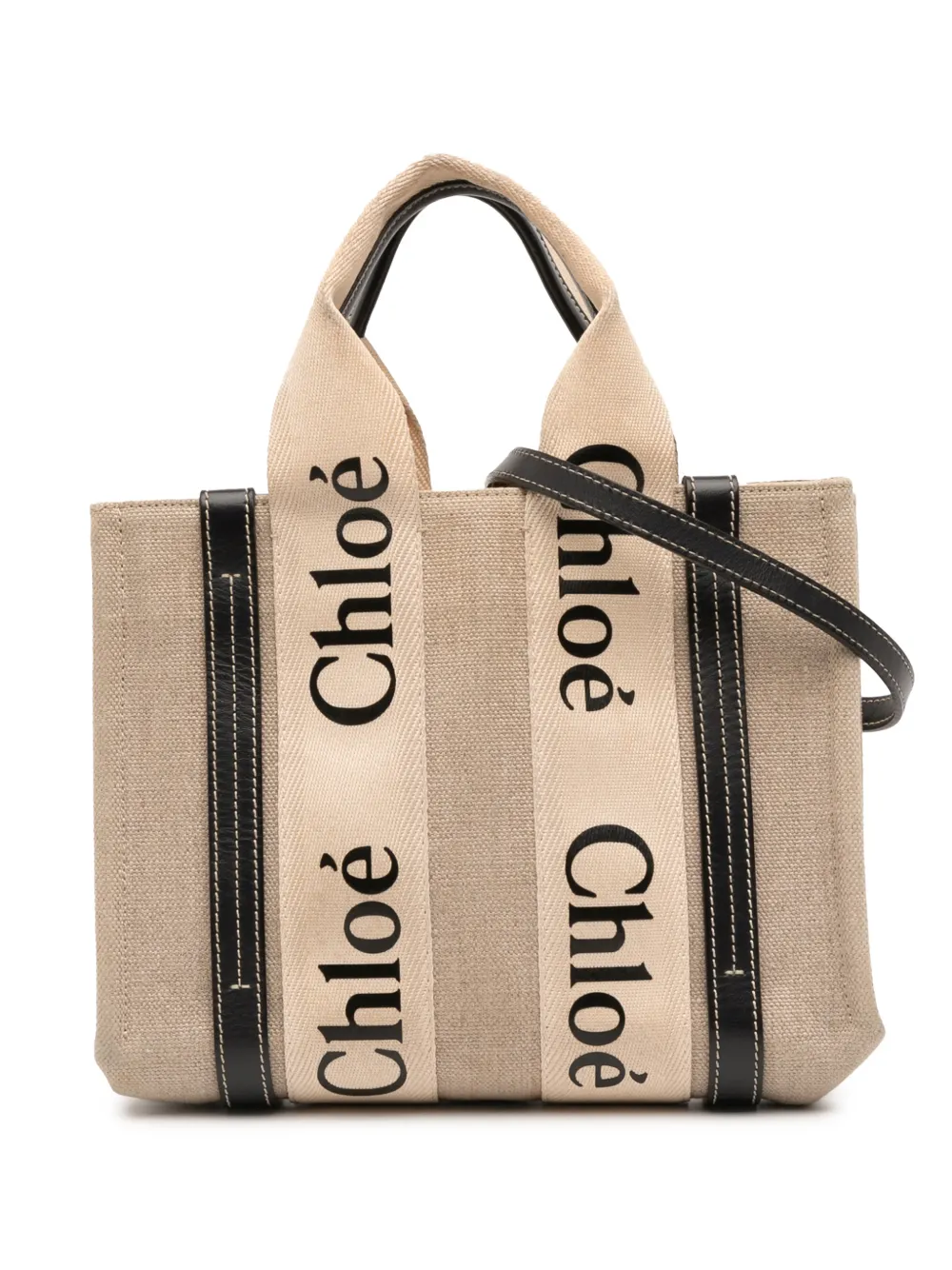 Chloé Pre-Owned 2010-2025 Small Canvas Woody Tote satchel - Marrone