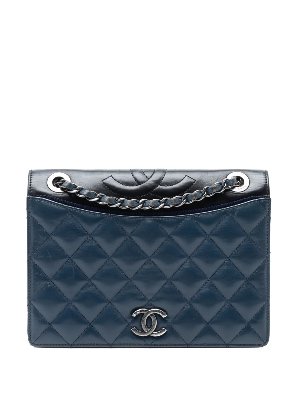 CHANEL Pre-Owned 2015-2016 Medium Quilted Lambskin Ballerine Flap shoulder bag - Blu