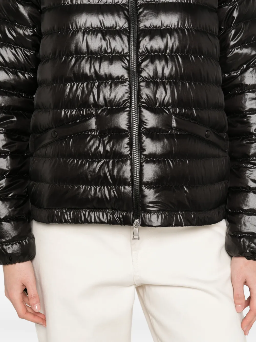 Moncler Azalee gewatteerd jack met rits Zwart
