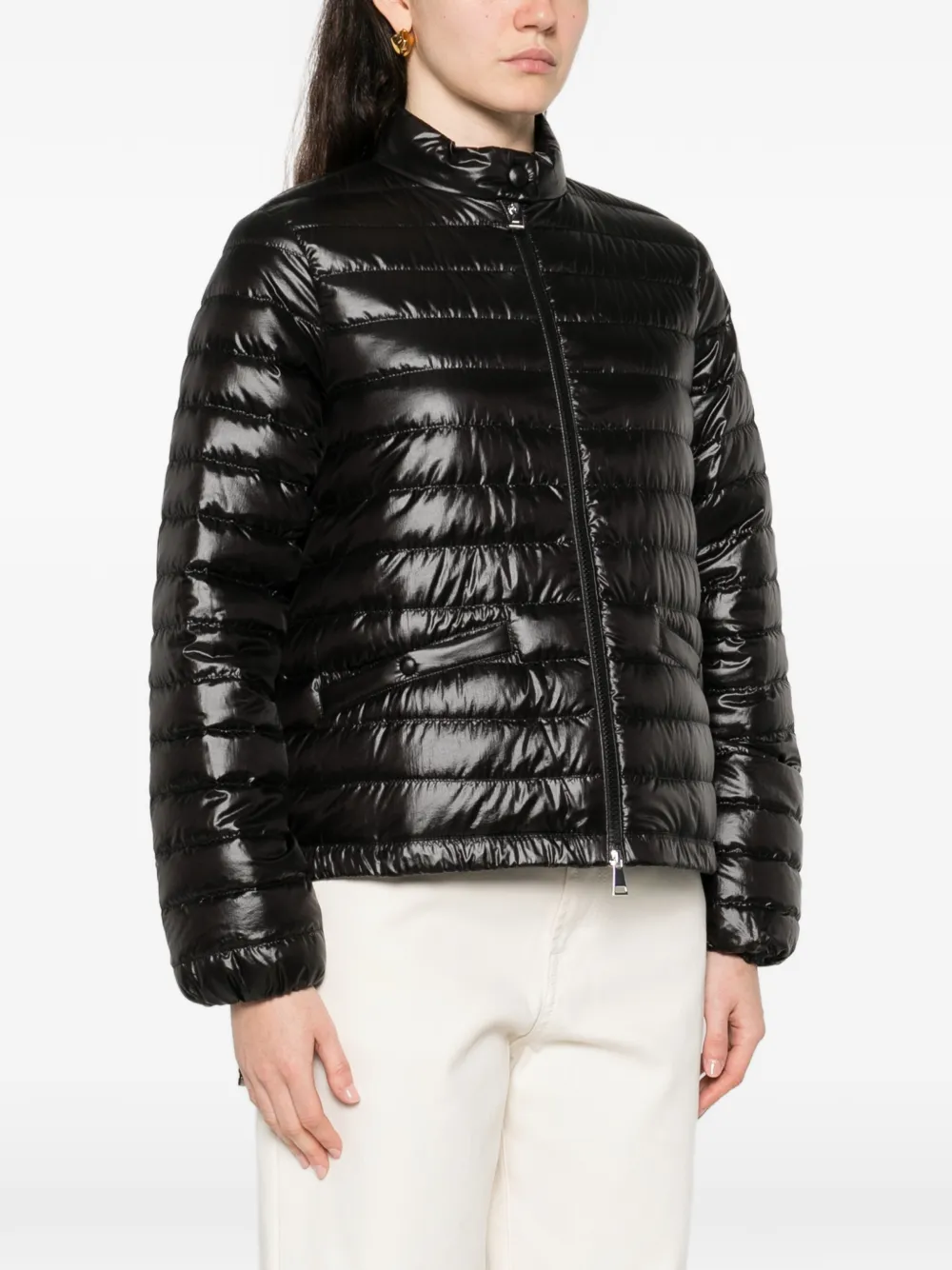 Moncler Azalee gewatteerd jack met rits Zwart