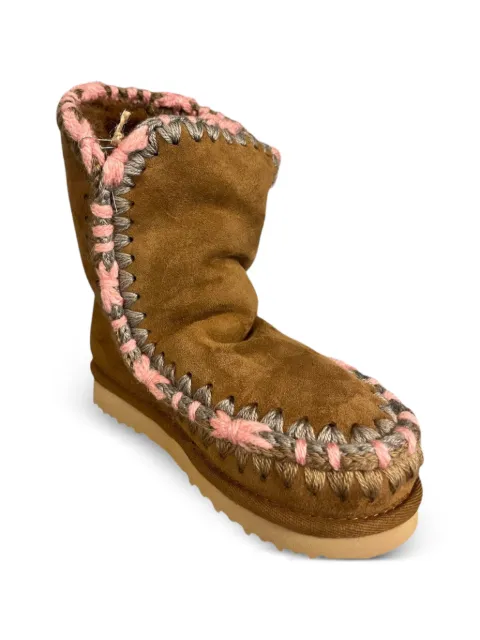 Mou Kids Eskimo Overstitching suede boots
