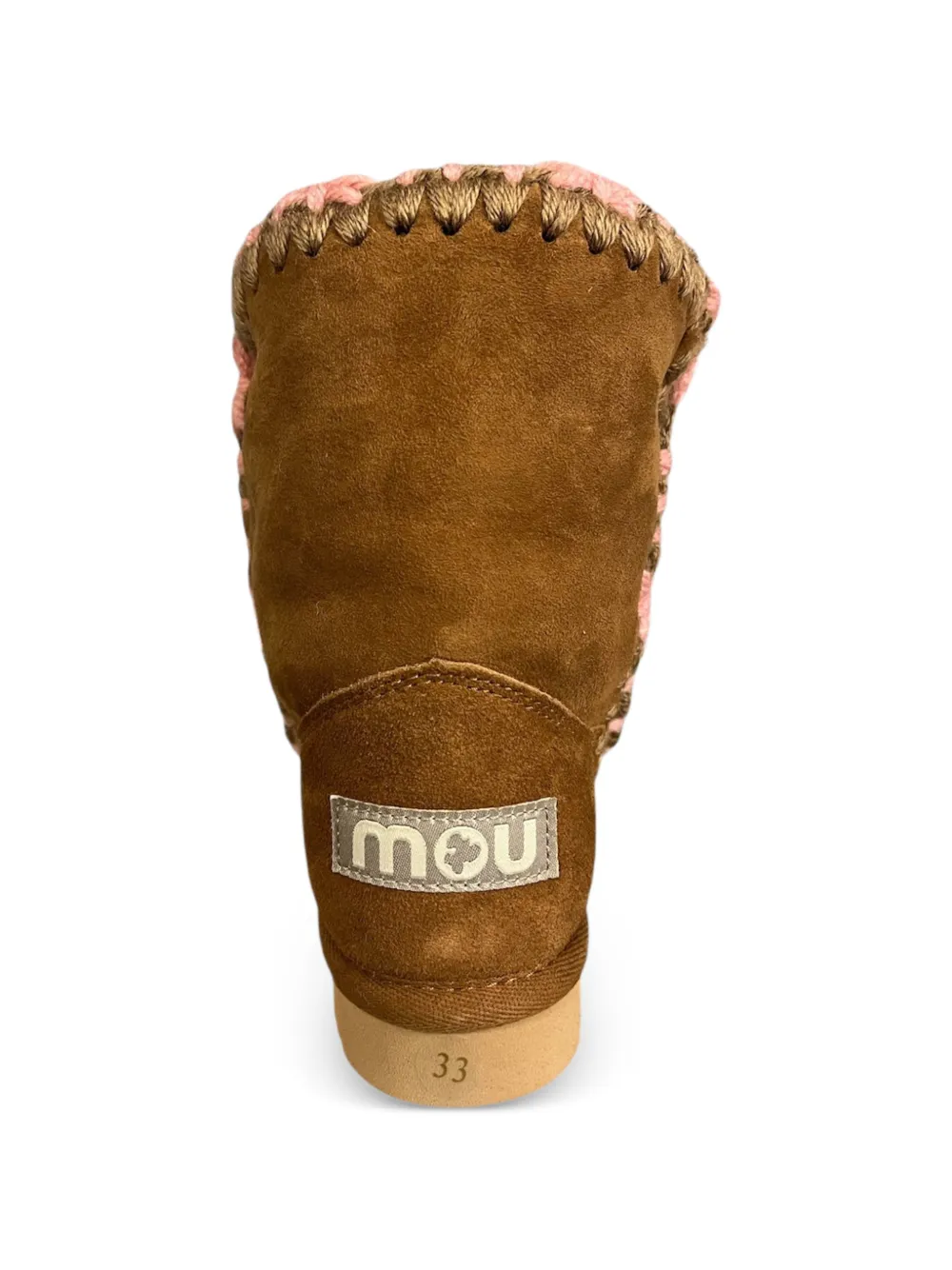 Mou Kids Eskimo Overstitching suède laarzen Bruin