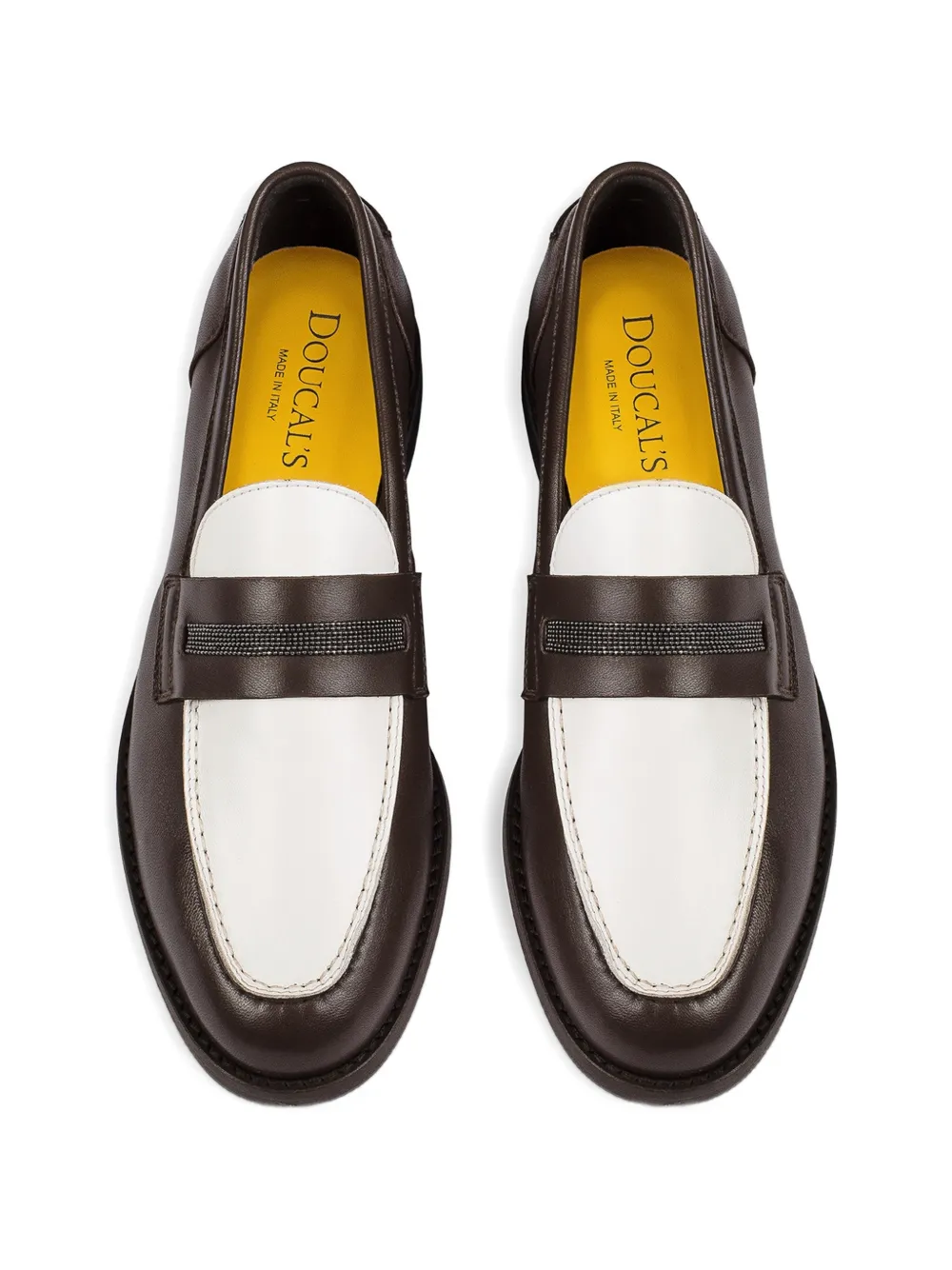Doucal's Leren loafers met studs Bruin