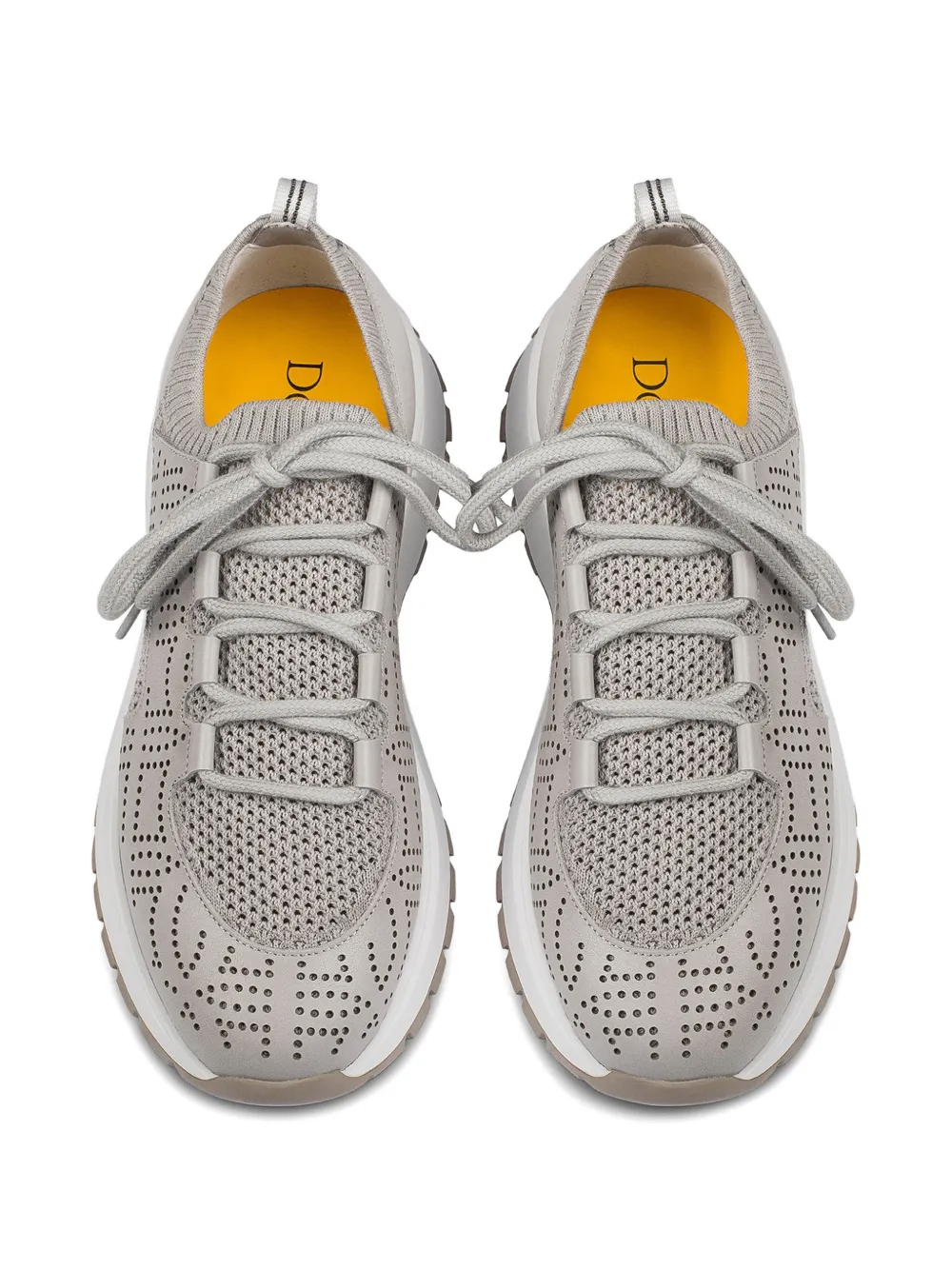 Doucal's openwork leather sneakers Grijs