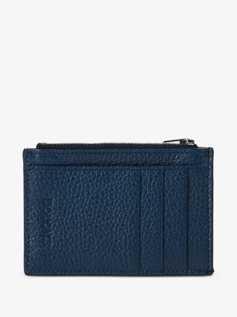 Doucal's tumbled leather zip card holder