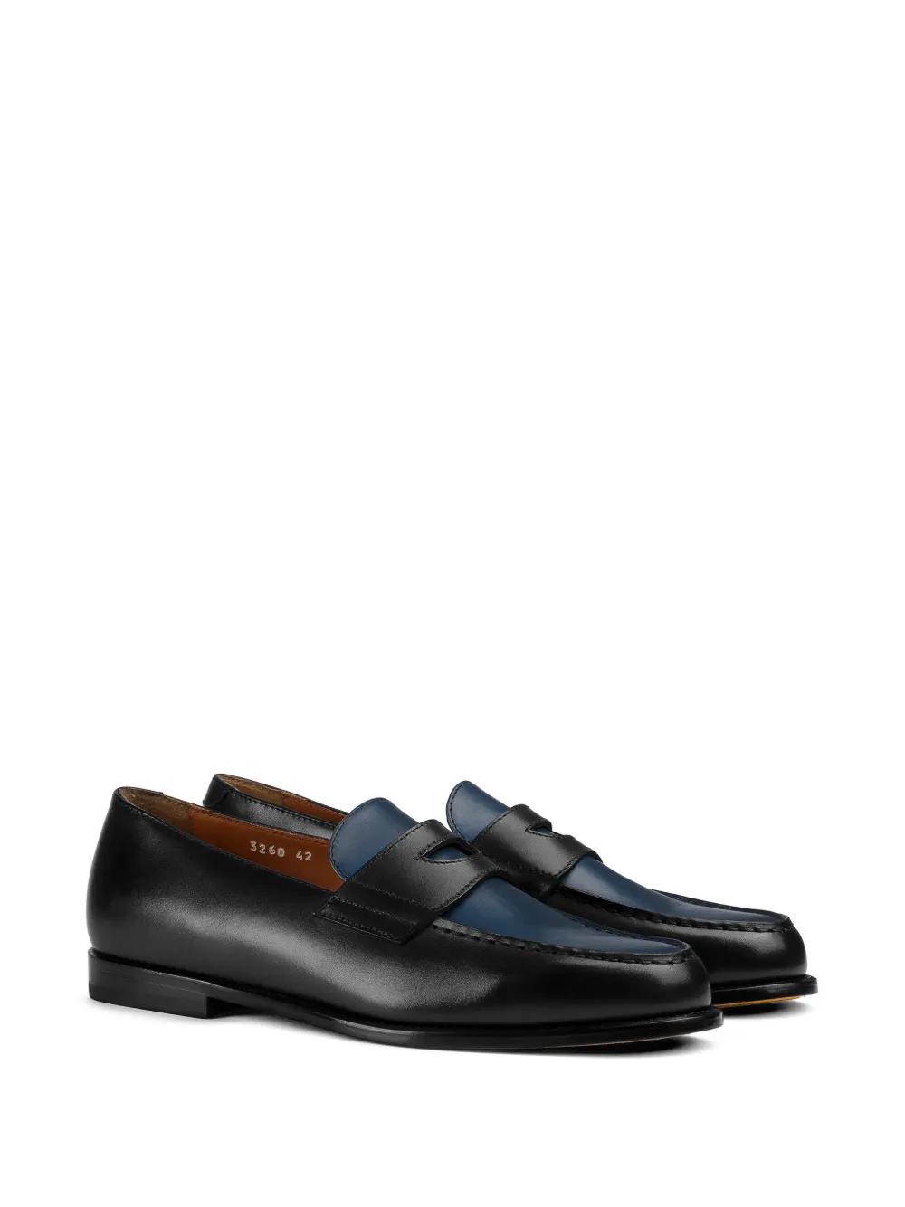 Doucal's Tweekleurige leren loafers Zwart