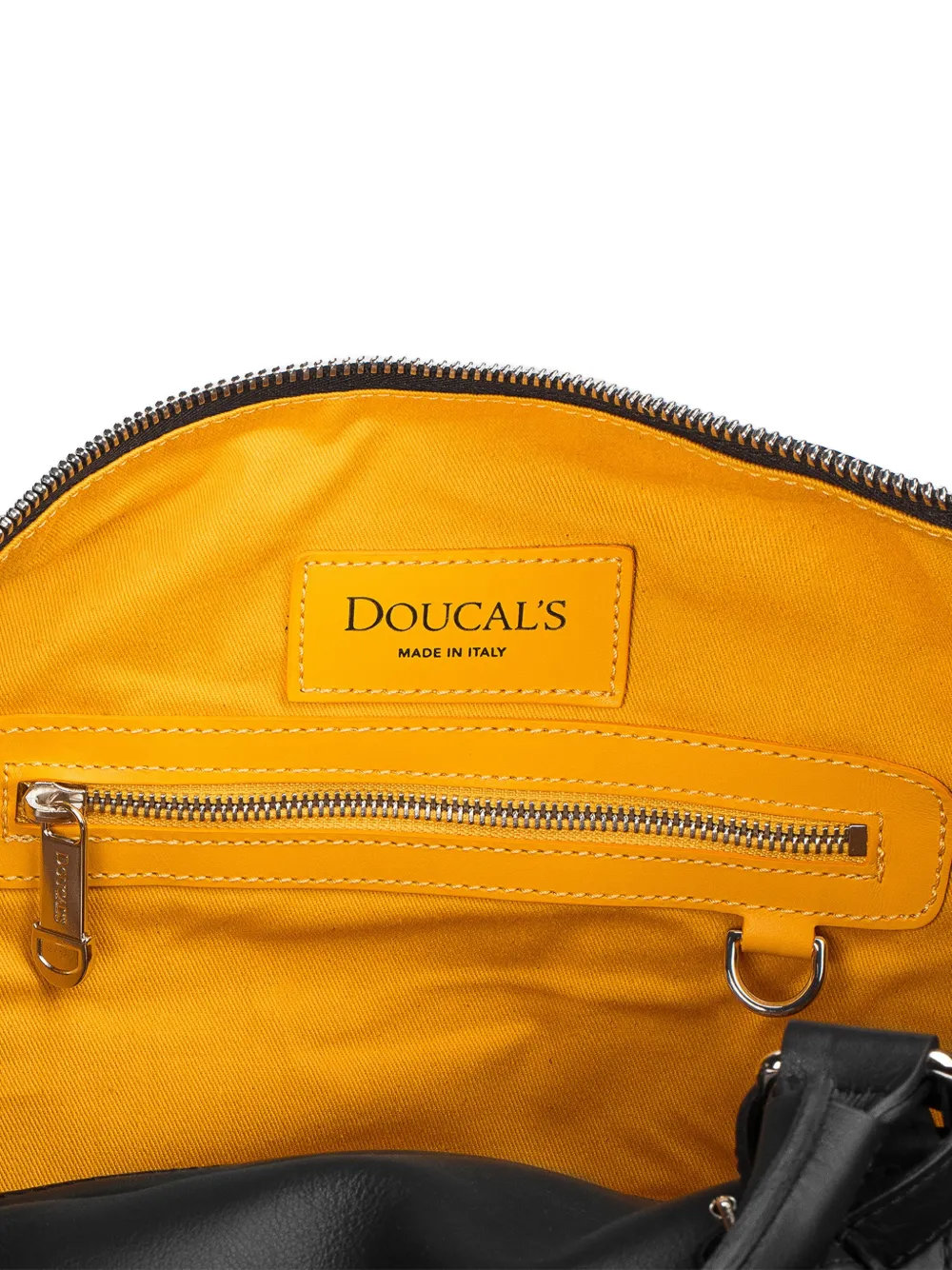 Doucal's Leren weekendtas met handvat Zwart