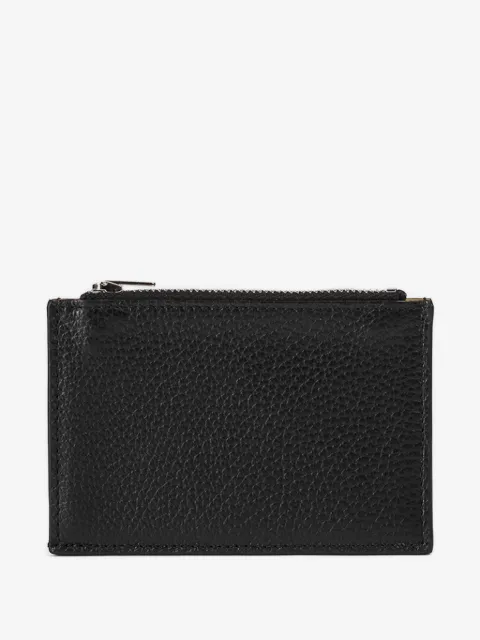 Doucal's tumbled leather zip card holder
