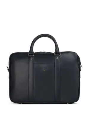 Brunello Cucinelli logo-stamp Leather Briefcase | Brown | FARFETCH