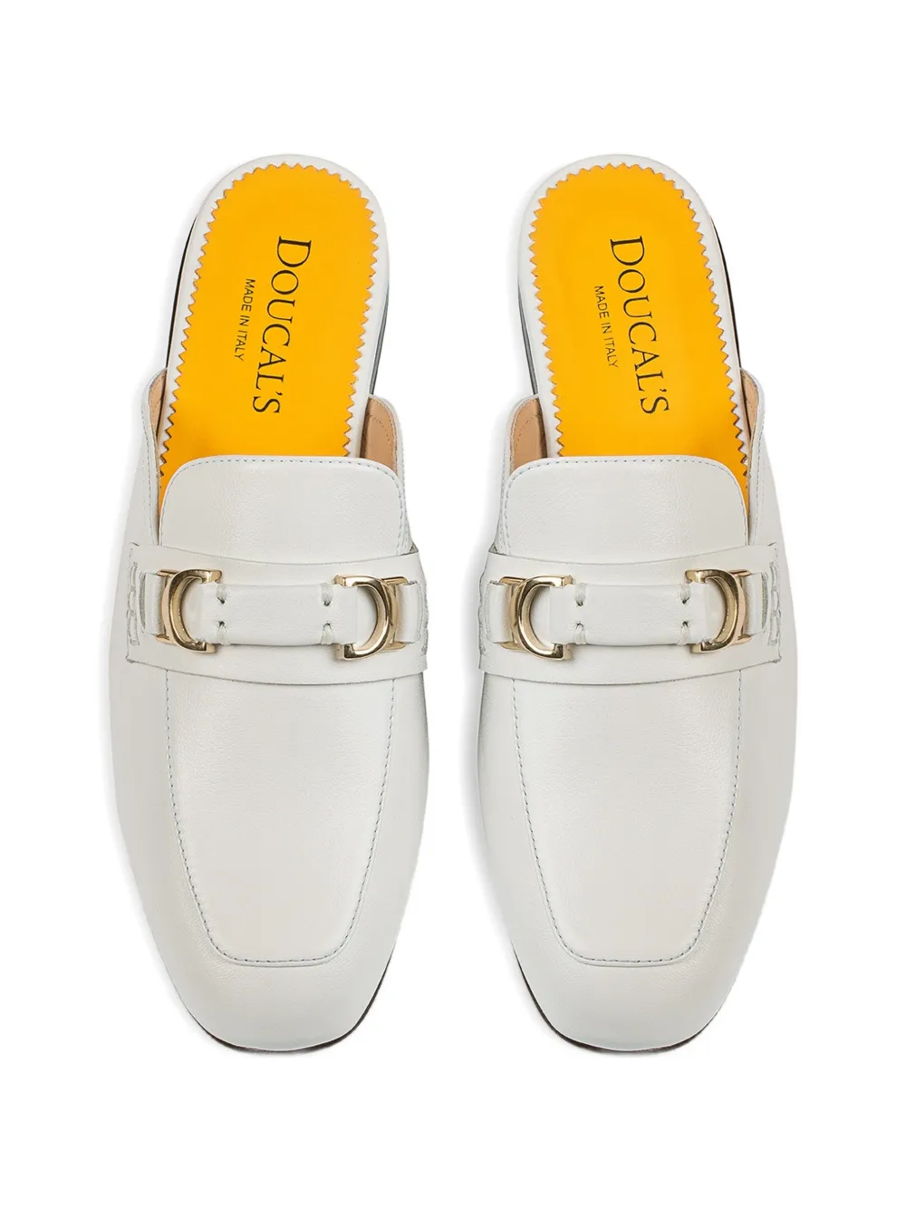 Doucal's metal-detail leather mules Wit