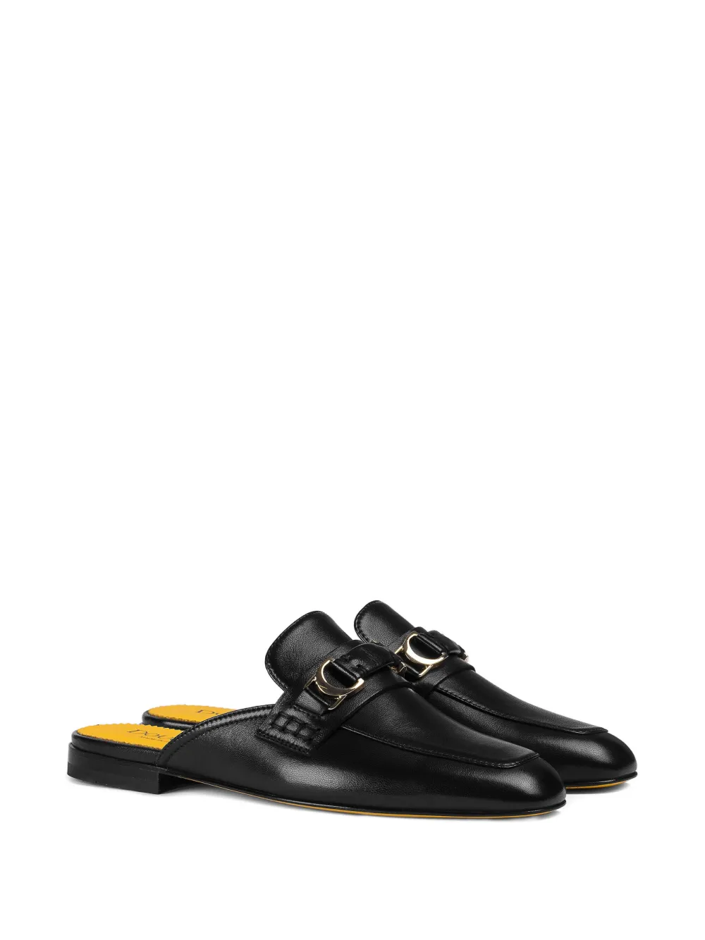 Doucal's metal-detail leather mule Zwart