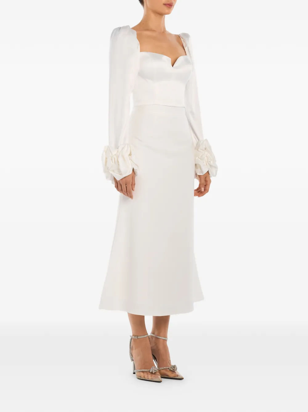  Post Meridiem Removable-cuff Long-sleeve Top - White 