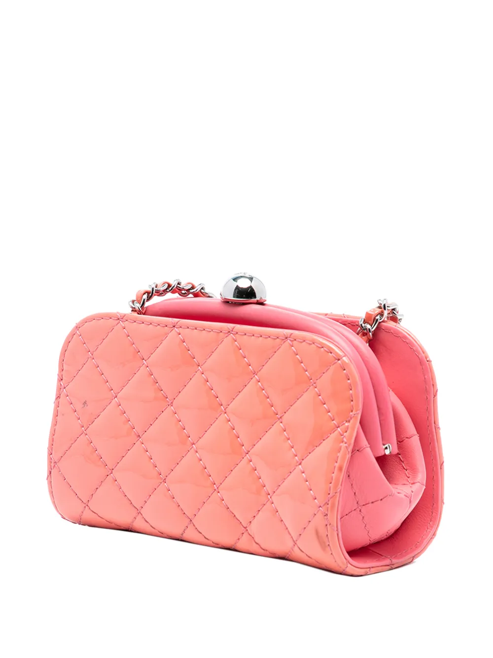  Chanel Pre-owned Bandolera De Charol Con Diseño Acolchado, Logo Cc Y Correa De Cadena 2015-2016 - Rosa 