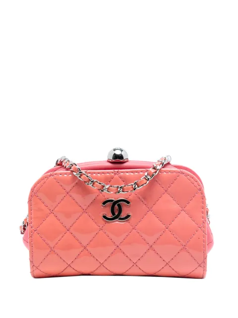 CHANEL Pre-Owned 2015-2016 CC Quilted Patent Frame Clutch with Chain crossbody bag