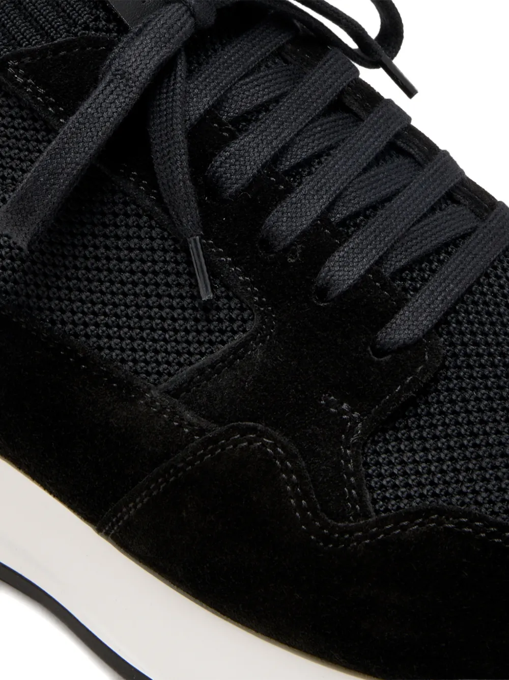 Barrett lace-up panelled sneakers Zwart