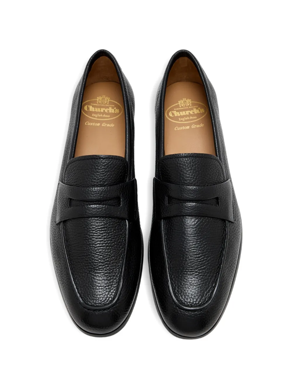 Church's textured penny-strap loafers Zwart