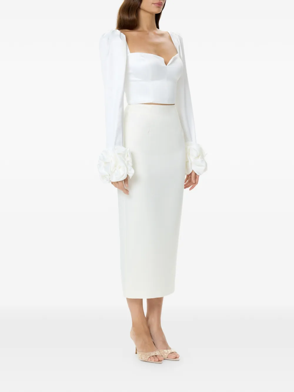  Post Meridiem Slit Midi Skirt - Neutrals 