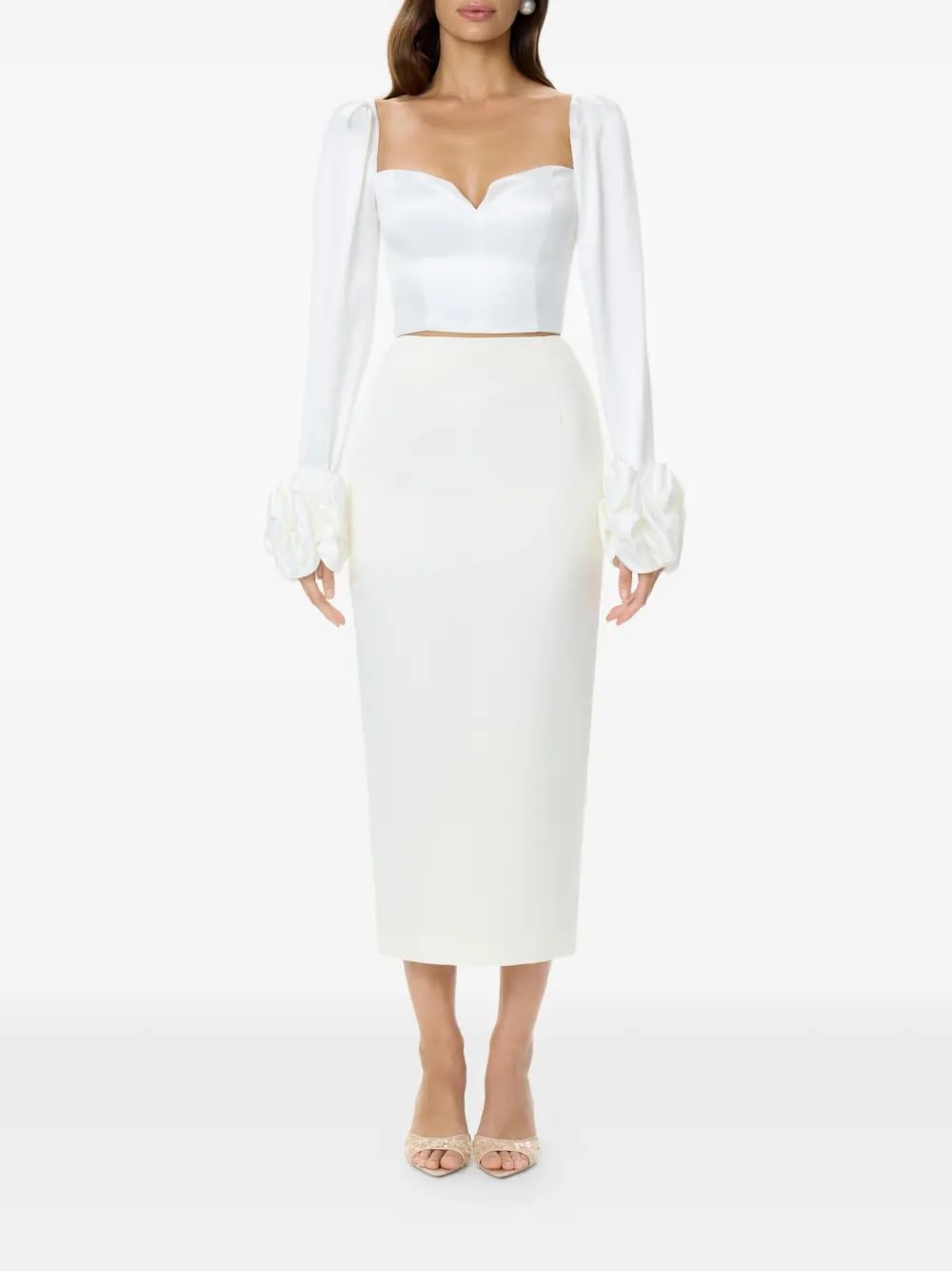  Post Meridiem Slit Midi Skirt - Neutrals 