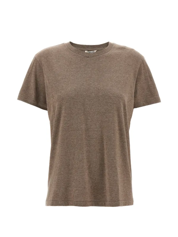 Auralee Crew-neck T-shirt in Brown