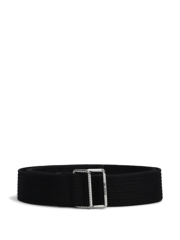The Attico Engraved Logo Buckle Belt in Black
