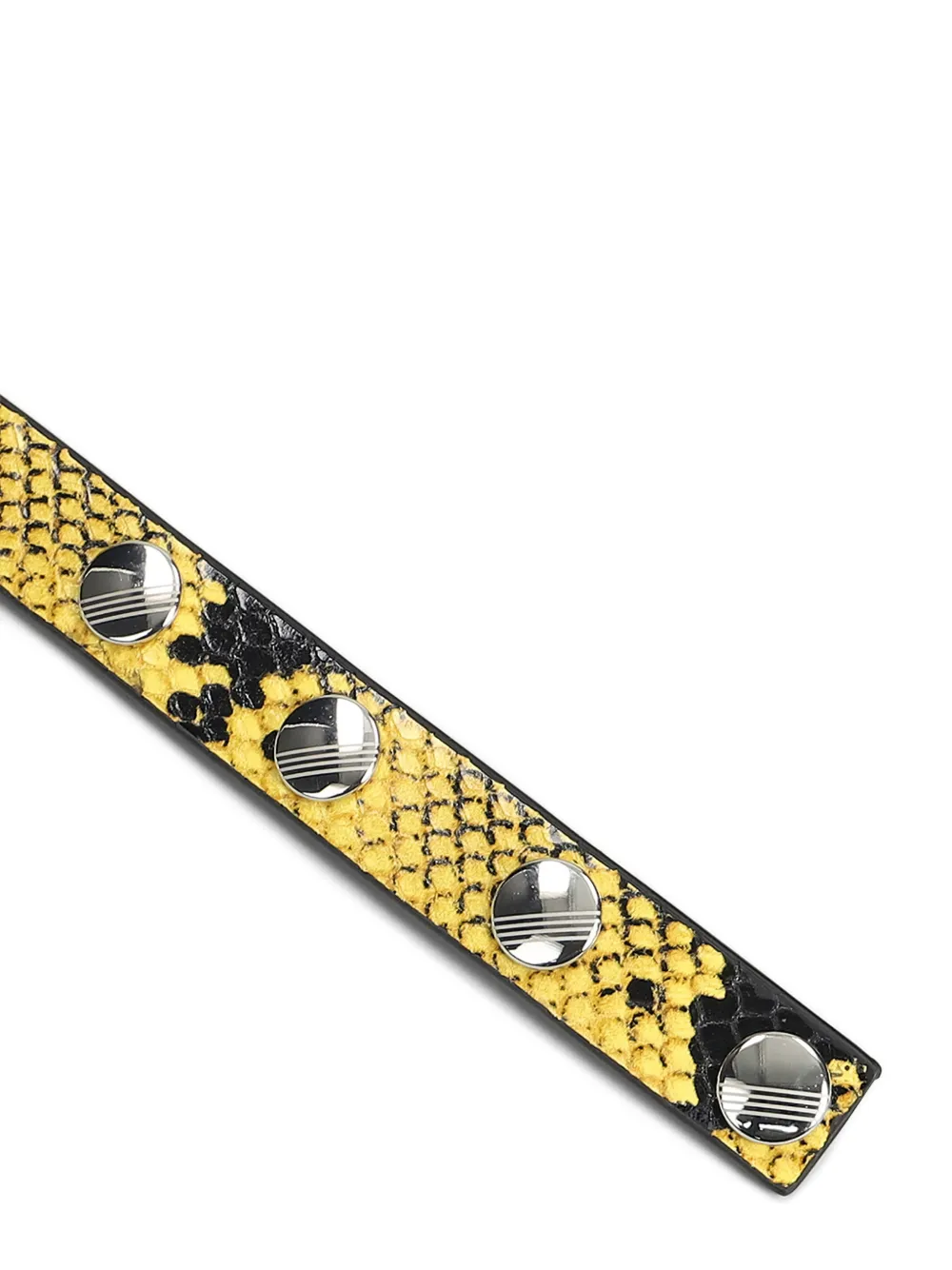 The Attico Riem met pythonprint en drukknoop Geel