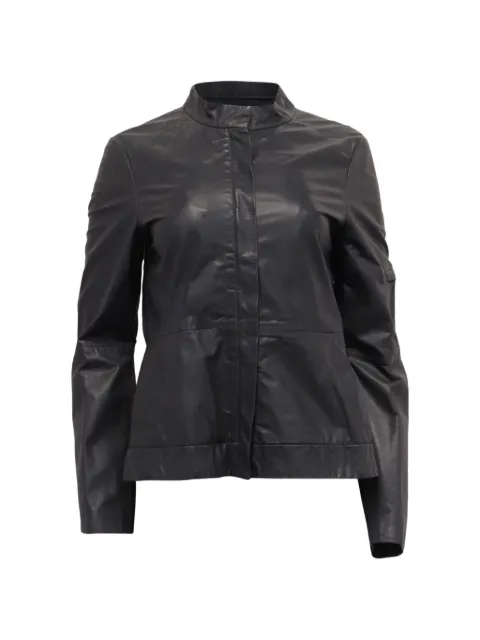 Theory zip leather jacket