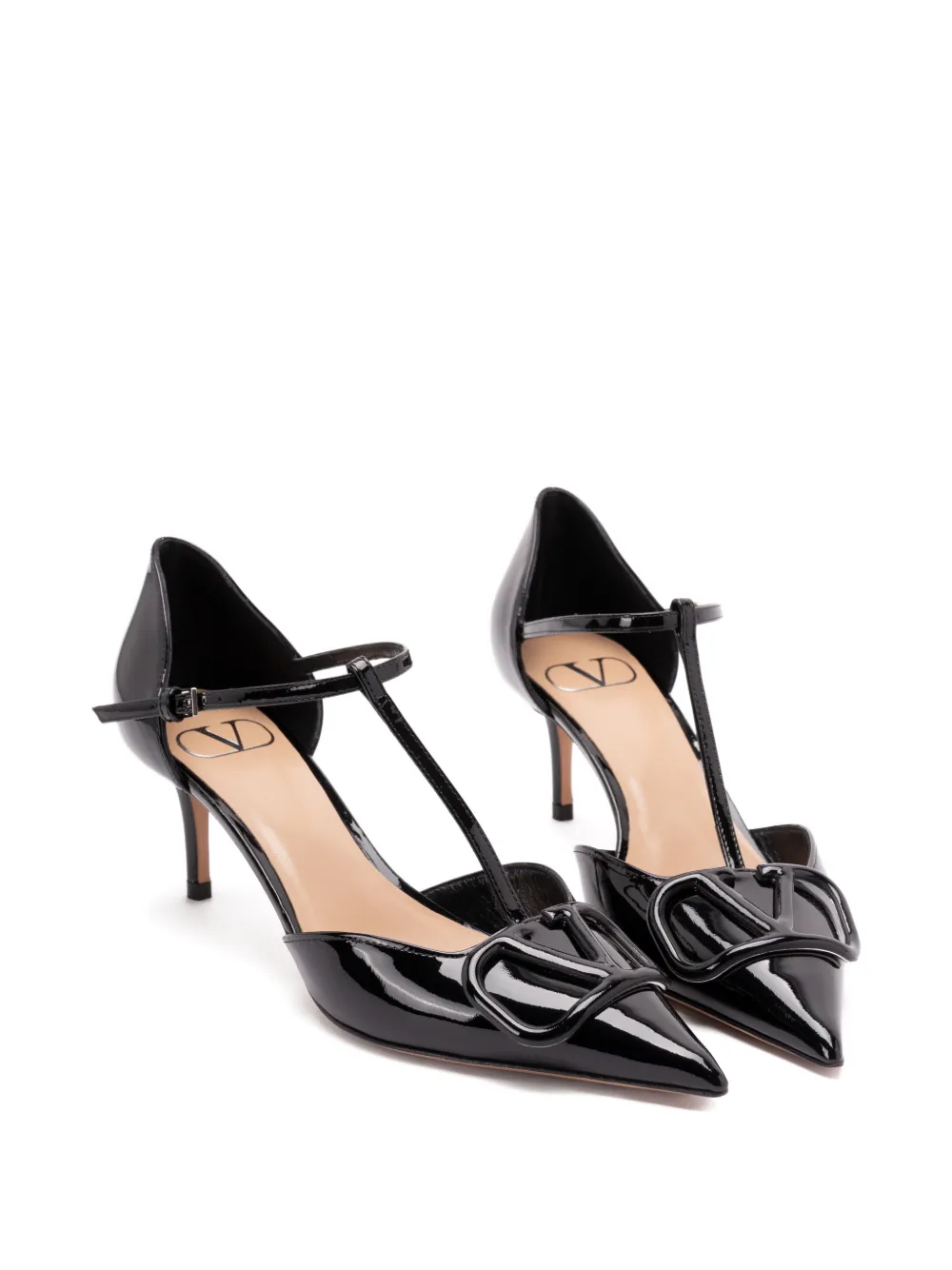 Valentino Garavani logo-detail heeled pumps Zwart