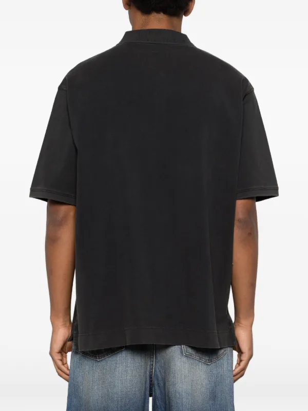 Acne Studios Washed Logo Polo | Black | FARFETCH OM