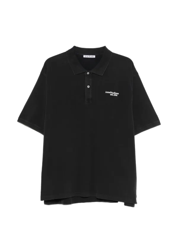 Acne Studios Logo Polo Shirt | Black | FARFETCH SG
