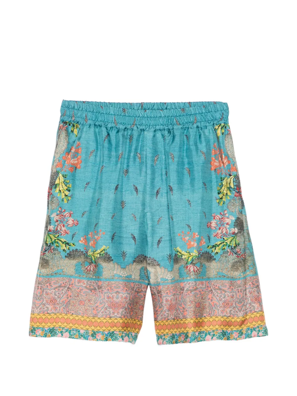Pierre-Louis Mascia Aloe floral-print elasticated-waistband shorts - Blu
