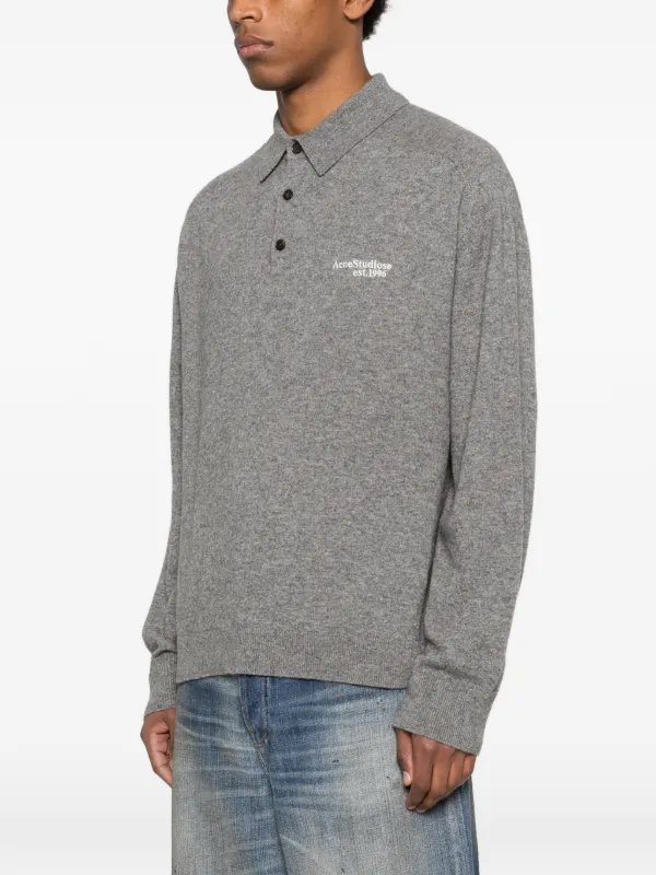 Acne Studios ロングスリーブ ポロシャツ | グレー | FARFETCH JP
