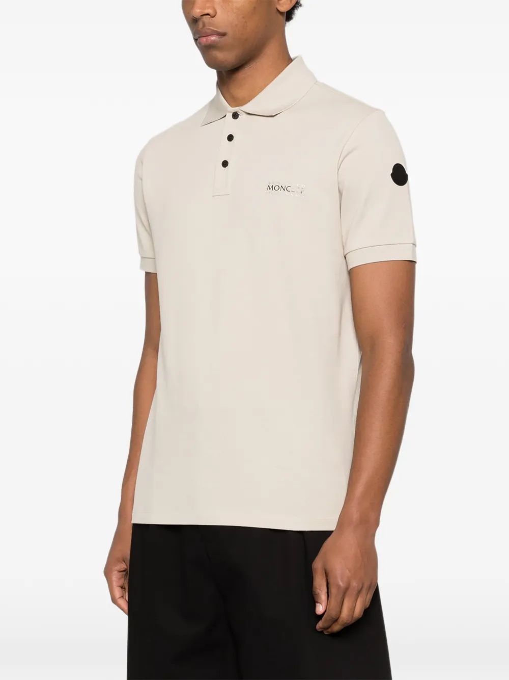 Moncler Button Polo Shirt - Neutrals 