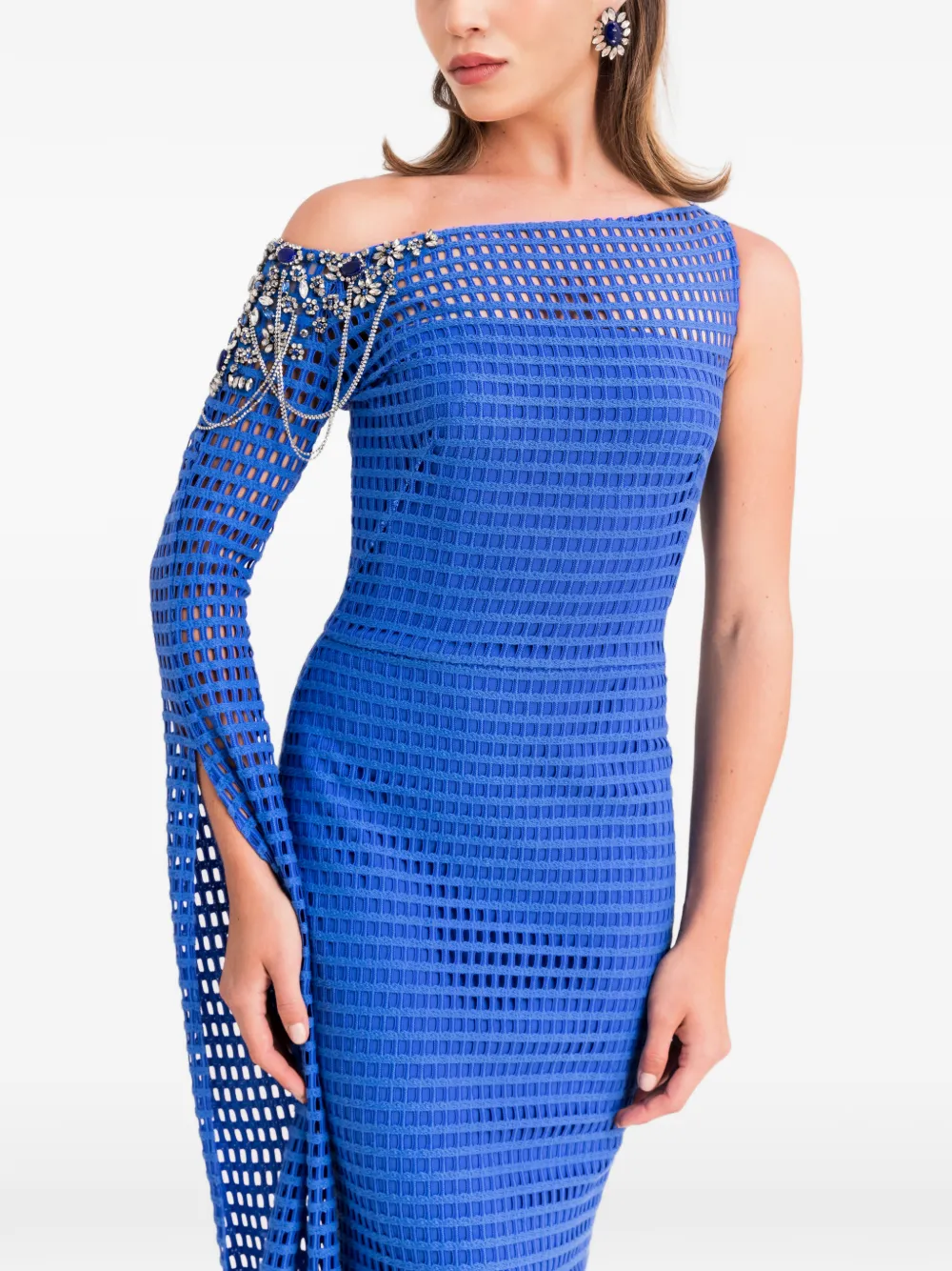 Gemy Maalouf Gehaakte maxi-jurk Blauw