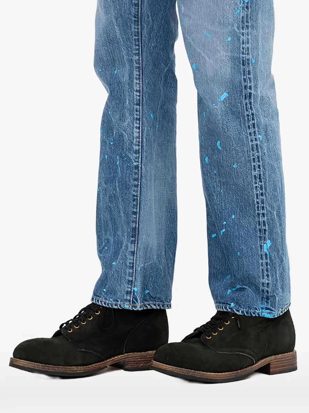 visvim round-toe lace-up boots Zwart