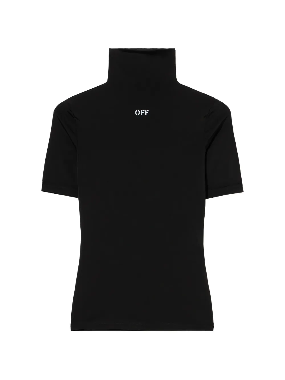 Off-White short-sleeve turtle-neck top - Nero