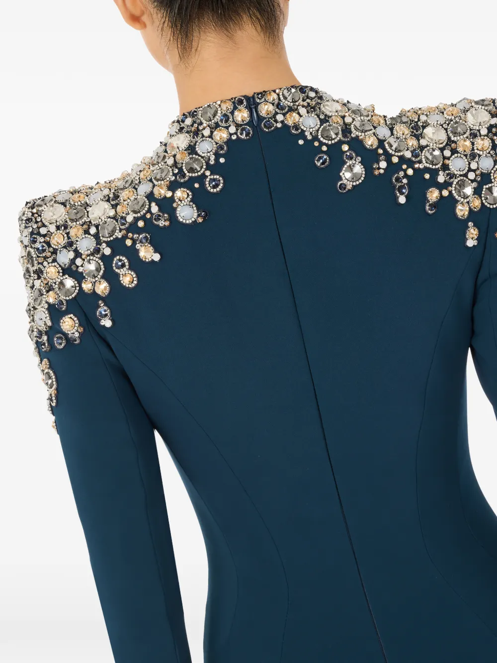 Jenny Packham Nila verfraaide maxi-jurk met V-hals Blauw