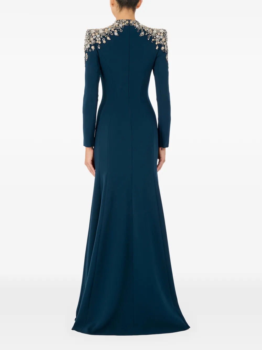 Jenny Packham Nila verfraaide maxi-jurk met V-hals Blauw