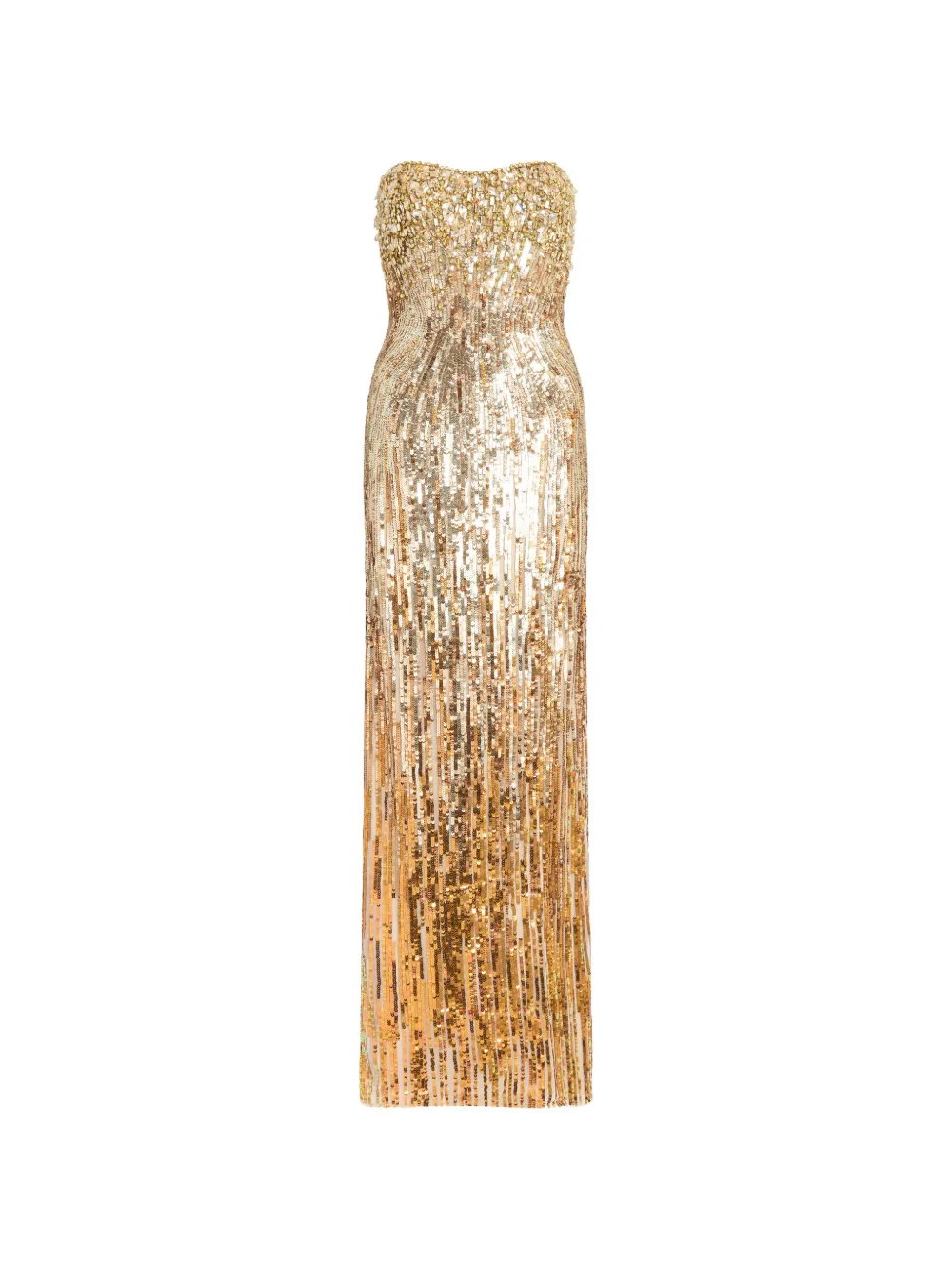 Jenny Packham Abito lungo Cesonia senza spalline - Oro