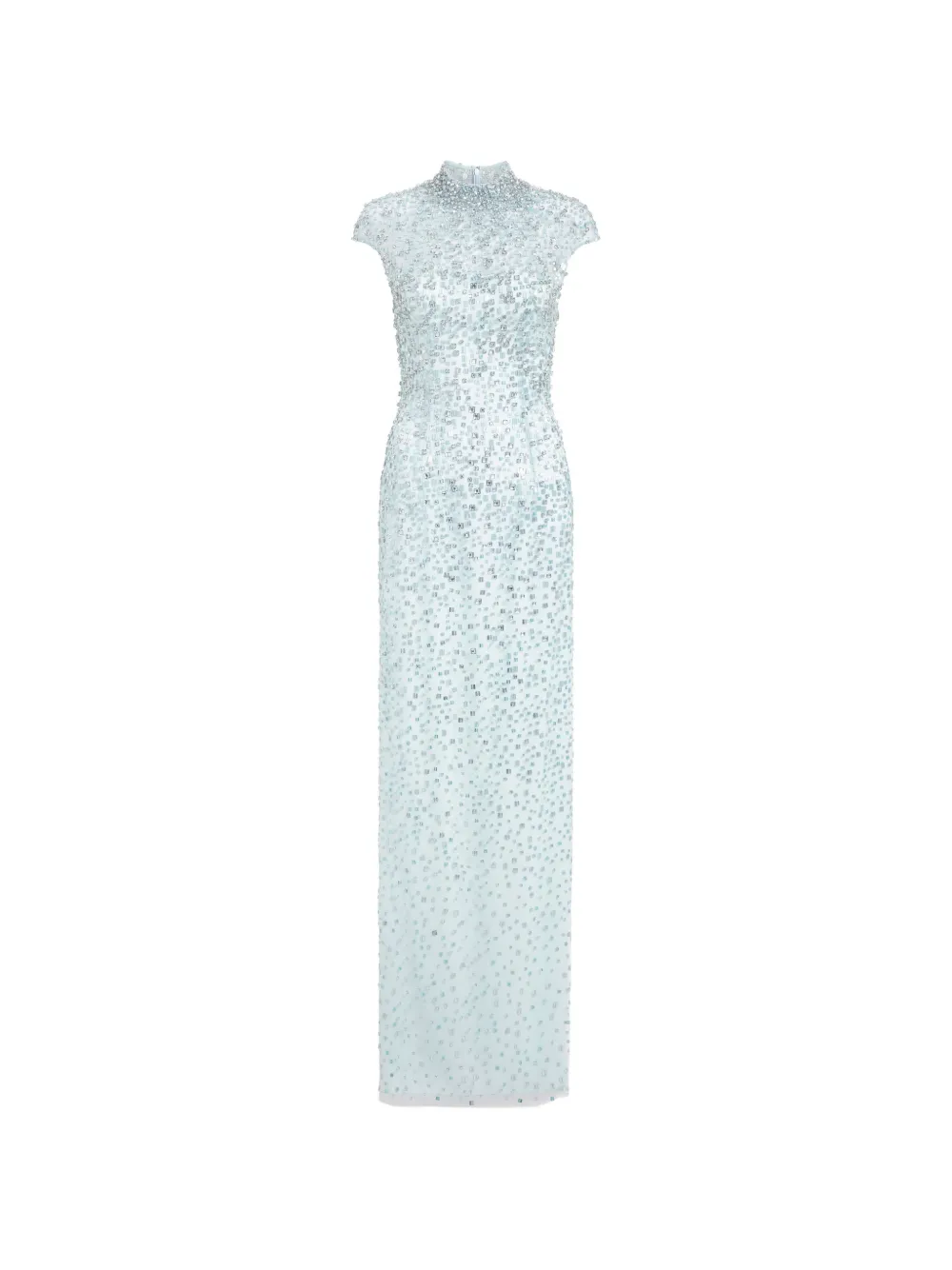 Jenny Packham Abito lungo a collo alto TREASURE - Blu