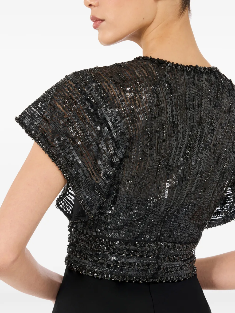 Jenny Packham Cary maxi-jurk met pailletten en V-hals Zwart