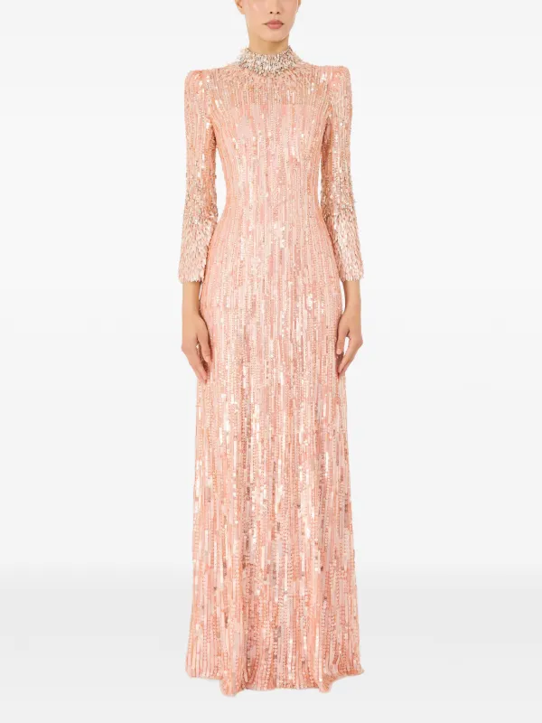 Jenny Packham Memphis Embellished Maxi Dress | Pink | FARFETCH GE