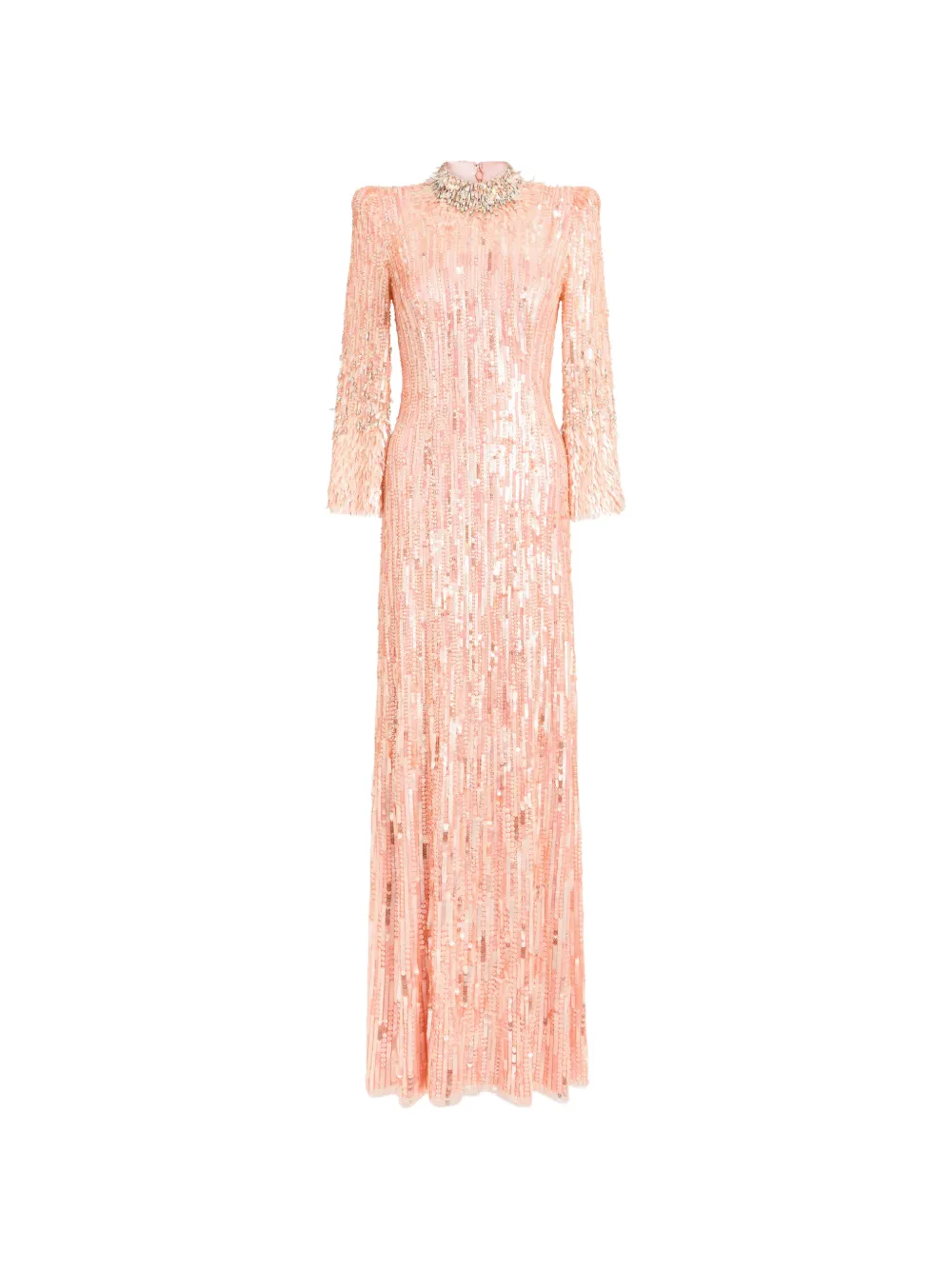 Jenny Packham Abito lungo Memphis con decorazione - Rosa