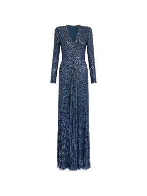 Jenny Packham Sequin Embellished Dulcet Dress | Blue | FARFETCH