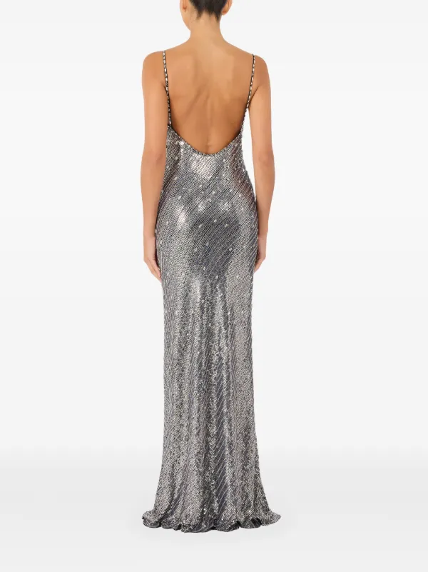 Jenny Packham Foxx Embellished Dress | Silver | FARFETCH